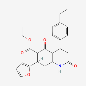 molecular formula C24H25NO5 B4316369 ethyl 4-(4-ethylphenyl)-7-(2-furyl)-2,5-dioxo-1,2,3,4,5,6,7,8-octahydroquinoline-6-carboxylate 