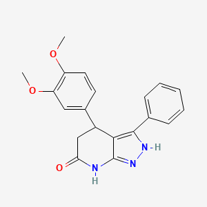 4-(3,4-dimethoxyphenyl)-3-phenyl-1,4,5,7-tetrahydro-6H-pyrazolo[3,4-b]pyridin-6-one