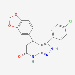 4-(1,3-benzodioxol-5-yl)-3-(4-chlorophenyl)-1,4,5,7-tetrahydro-6H-pyrazolo[3,4-b]pyridin-6-one