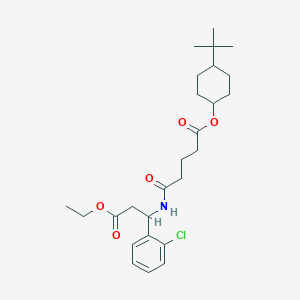 molecular formula C26H38ClNO5 B4316430 4-tert-butylcyclohexyl 5-{[1-(2-chlorophenyl)-3-ethoxy-3-oxopropyl]amino}-5-oxopentanoate 