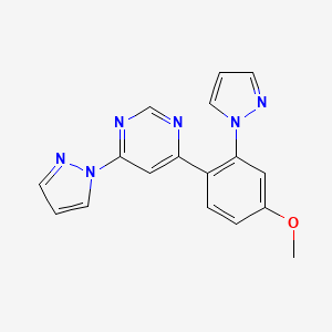 molecular formula C17H14N6O B4316437 4-[4-methoxy-2-(1H-pyrazol-1-yl)phenyl]-6-(1H-pyrazol-1-yl)pyrimidine 