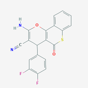 2-amino-4-(3,4-difluorophenyl)-5-oxo-4H,5H-thiochromeno[4,3-b]pyran-3-carbonitrile