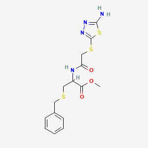 methyl N-{[(5-amino-1,3,4-thiadiazol-2-yl)thio]acetyl}-S-benzylcysteinate