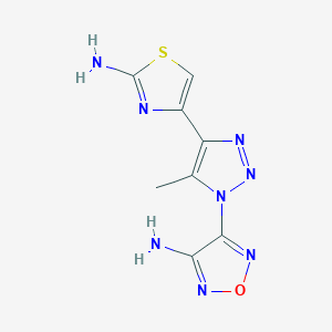 molecular formula C8H8N8OS B4316458 4-[4-(2-amino-1,3-thiazol-4-yl)-5-methyl-1H-1,2,3-triazol-1-yl]-1,2,5-oxadiazol-3-amine 