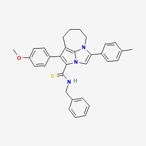 N-benzyl-1-(4-methoxyphenyl)-4-(4-methylphenyl)-5,6,7,8-tetrahydro-2a,4a-diazacyclopenta[cd]azulene-2-carbothioamide