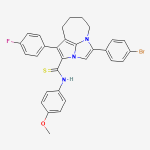 molecular formula C30H25BrFN3OS B4316473 4-(4-bromophenyl)-1-(4-fluorophenyl)-N-(4-methoxyphenyl)-5,6,7,8-tetrahydro-2a,4a-diazacyclopenta[cd]azulene-2-carbothioamide 