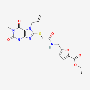 ethyl 5-[({[(7-allyl-1,3-dimethyl-2,6-dioxo-2,3,6,7-tetrahydro-1H-purin-8-yl)thio]acetyl}amino)methyl]-2-furoate