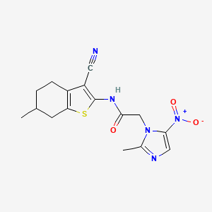 N-(3-cyano-6-methyl-4,5,6,7-tetrahydro-1-benzothien-2-yl)-2-(2-methyl-5-nitro-1H-imidazol-1-yl)acetamide