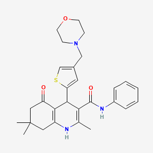 2,7,7-trimethyl-4-[4-(morpholin-4-ylmethyl)-2-thienyl]-5-oxo-N-phenyl-1,4,5,6,7,8-hexahydroquinoline-3-carboxamide