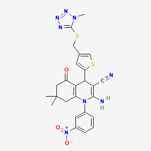 2-amino-7,7-dimethyl-4-(4-{[(1-methyl-1H-tetrazol-5-yl)thio]methyl}-2-thienyl)-1-(3-nitrophenyl)-5-oxo-1,4,5,6,7,8-hexahydroquinoline-3-carbonitrile