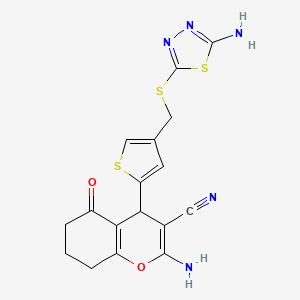 2-amino-4-(4-{[(5-amino-1,3,4-thiadiazol-2-yl)thio]methyl}-2-thienyl)-5-oxo-5,6,7,8-tetrahydro-4H-chromene-3-carbonitrile