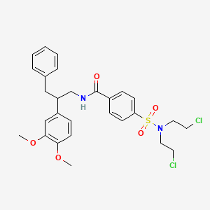 4-{[bis(2-chloroethyl)amino]sulfonyl}-N-[2-(3,4-dimethoxyphenyl)-3-phenylpropyl]benzamide