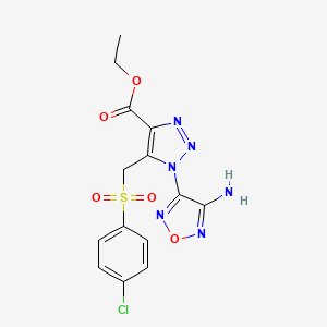 ethyl 1-(4-amino-1,2,5-oxadiazol-3-yl)-5-{[(4-chlorophenyl)sulfonyl]methyl}-1H-1,2,3-triazole-4-carboxylate