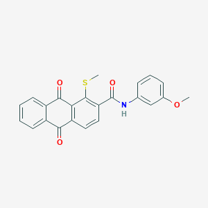 molecular formula C23H17NO4S B4316619 N-(3-methoxyphenyl)-1-(methylthio)-9,10-dioxo-9,10-dihydroanthracene-2-carboxamide 