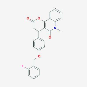 4-{4-[(2-fluorobenzyl)oxy]phenyl}-6-methyl-4,6-dihydro-2H-pyrano[3,2-c]quinoline-2,5(3H)-dione