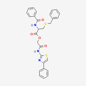 2-oxo-2-[(4-phenyl-1,3-thiazol-2-yl)amino]ethyl N-benzoyl-S-benzylcysteinate