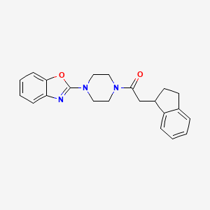 molecular formula C22H23N3O2 B4316656 2-[4-(2,3-dihydro-1H-inden-1-ylacetyl)piperazin-1-yl]-1,3-benzoxazole CAS No. 727685-73-6