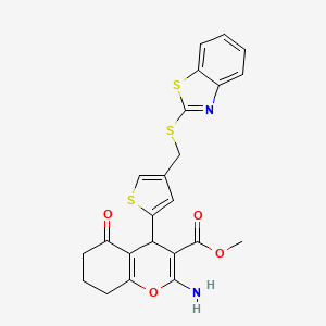 methyl 2-amino-4-{4-[(1,3-benzothiazol-2-ylthio)methyl]-2-thienyl}-5-oxo-5,6,7,8-tetrahydro-4H-chromene-3-carboxylate