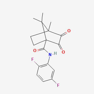 N-(2,5-difluorophenyl)-4,7,7-trimethyl-2,3-dioxobicyclo[2.2.1]heptane-1-carboxamide