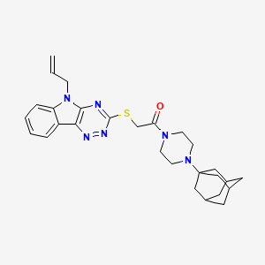 molecular formula C28H34N6OS B4316722 3-({2-[4-(1-adamantyl)piperazin-1-yl]-2-oxoethyl}thio)-5-allyl-5H-[1,2,4]triazino[5,6-b]indole 