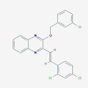 2-[(3-chlorobenzyl)oxy]-3-[2-(2,4-dichlorophenyl)vinyl]quinoxaline