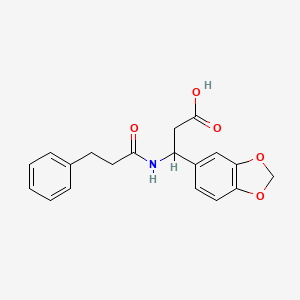 3-(1,3-benzodioxol-5-yl)-3-[(3-phenylpropanoyl)amino]propanoic acid