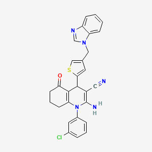 2-amino-4-[4-(1H-benzimidazol-1-ylmethyl)-2-thienyl]-1-(3-chlorophenyl)-5-oxo-1,4,5,6,7,8-hexahydroquinoline-3-carbonitrile