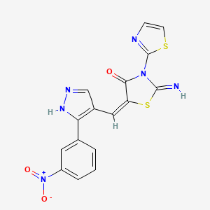 2-imino-5-{[3-(3-nitrophenyl)-1H-pyrazol-4-yl]methylene}-3-(1,3-thiazol-2-yl)-1,3-thiazolidin-4-one