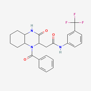 2-(1-benzoyl-3-oxodecahydroquinoxalin-2-yl)-N-[3-(trifluoromethyl)phenyl]acetamide