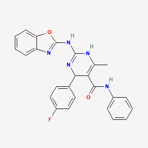 2-(1,3-benzoxazol-2-ylamino)-4-(4-fluorophenyl)-6-methyl-N-phenyl-1,4-dihydropyrimidine-5-carboxamide