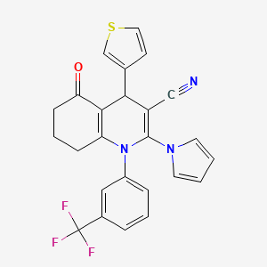 5-oxo-2-(1H-pyrrol-1-yl)-4-(3-thienyl)-1-[3-(trifluoromethyl)phenyl]-1,4,5,6,7,8-hexahydroquinoline-3-carbonitrile