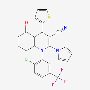 1-[2-chloro-5-(trifluoromethyl)phenyl]-5-oxo-2-(1H-pyrrol-1-yl)-4-(2-thienyl)-1,4,5,6,7,8-hexahydroquinoline-3-carbonitrile