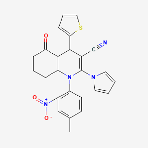 1-(4-methyl-2-nitrophenyl)-5-oxo-2-(1H-pyrrol-1-yl)-4-(2-thienyl)-1,4,5,6,7,8-hexahydroquinoline-3-carbonitrile