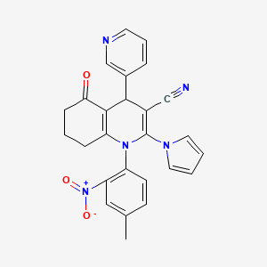 1-(4-methyl-2-nitrophenyl)-5-oxo-4-pyridin-3-yl-2-(1H-pyrrol-1-yl)-1,4,5,6,7,8-hexahydroquinoline-3-carbonitrile