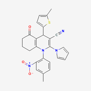 1-(4-methyl-2-nitrophenyl)-4-(5-methyl-2-thienyl)-5-oxo-2-(1H-pyrrol-1-yl)-1,4,5,6,7,8-hexahydroquinoline-3-carbonitrile