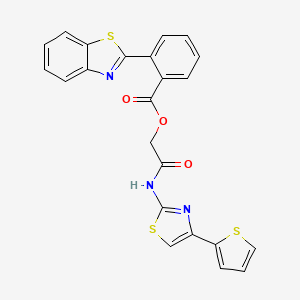 2-oxo-2-{[4-(2-thienyl)-1,3-thiazol-2-yl]amino}ethyl 2-(1,3-benzothiazol-2-yl)benzoate