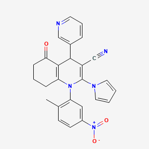 1-(2-methyl-5-nitrophenyl)-5-oxo-4-pyridin-3-yl-2-(1H-pyrrol-1-yl)-1,4,5,6,7,8-hexahydroquinoline-3-carbonitrile