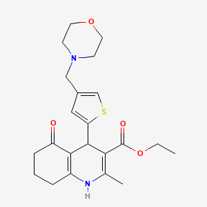 ethyl 2-methyl-4-[4-(morpholin-4-ylmethyl)-2-thienyl]-5-oxo-1,4,5,6,7,8-hexahydroquinoline-3-carboxylate