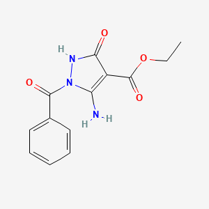 molecular formula C13H13N3O4 B4316927 ethyl 5-amino-1-benzoyl-3-oxo-2,3-dihydro-1H-pyrazole-4-carboxylate 