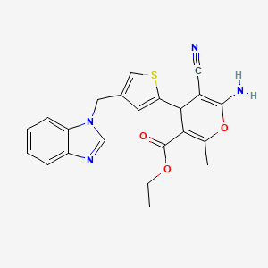 ethyl 6-amino-4-[4-(1H-benzimidazol-1-ylmethyl)-2-thienyl]-5-cyano-2-methyl-4H-pyran-3-carboxylate