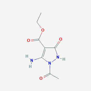 molecular formula C8H11N3O4 B4316974 ethyl 1-acetyl-5-amino-3-oxo-2,3-dihydro-1H-pyrazole-4-carboxylate 