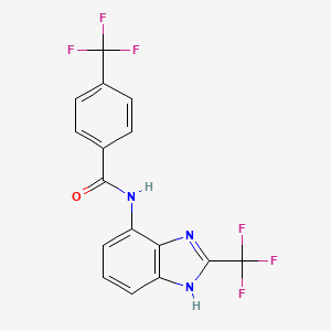 4-(trifluoromethyl)-N-[2-(trifluoromethyl)-1H-benzimidazol-4-yl]benzamide