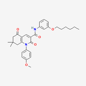 molecular formula C31H36N2O5 B4317052 N-[3-(hexyloxy)phenyl]-1-(4-methoxyphenyl)-7,7-dimethyl-2,5-dioxo-1,2,5,6,7,8-hexahydroquinoline-3-carboxamide 