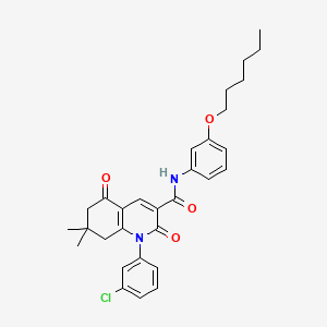 molecular formula C30H33ClN2O4 B4317057 1-(3-chlorophenyl)-N-[3-(hexyloxy)phenyl]-7,7-dimethyl-2,5-dioxo-1,2,5,6,7,8-hexahydroquinoline-3-carboxamide 