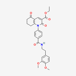 ethyl 1-[4-({[2-(3,4-dimethoxyphenyl)ethyl]amino}carbonyl)phenyl]-2,5-dioxo-1,2,5,6,7,8-hexahydroquinoline-3-carboxylate