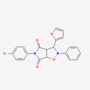 molecular formula C21H15BrN2O4 B4317102 5-(4-bromophenyl)-3-(2-furyl)-2-phenyldihydro-2H-pyrrolo[3,4-d]isoxazole-4,6(3H,5H)-dione 