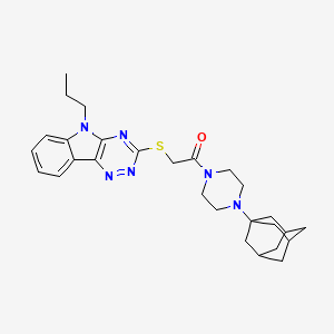 3-({2-[4-(1-adamantyl)piperazin-1-yl]-2-oxoethyl}thio)-5-propyl-5H-[1,2,4]triazino[5,6-b]indole