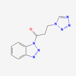 molecular formula C10H9N7O B4317143 1-[3-(1H-tetrazol-1-yl)propanoyl]-1H-1,2,3-benzotriazole 