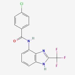 4-chloro-N-[2-(trifluoromethyl)-1H-benzimidazol-7-yl]benzamide