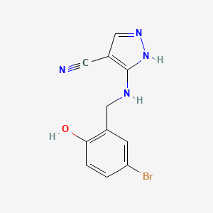 molecular formula C11H9BrN4O B4317181 5-[(5-bromo-2-hydroxybenzyl)amino]-1H-pyrazole-4-carbonitrile 